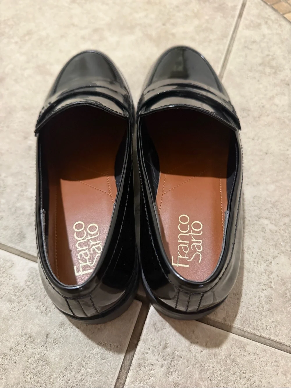 Franco Sarto Black Patent Leather Women’s Loafers